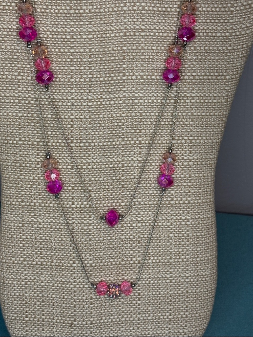 Pink Glass Crystal New York & Co Necklace